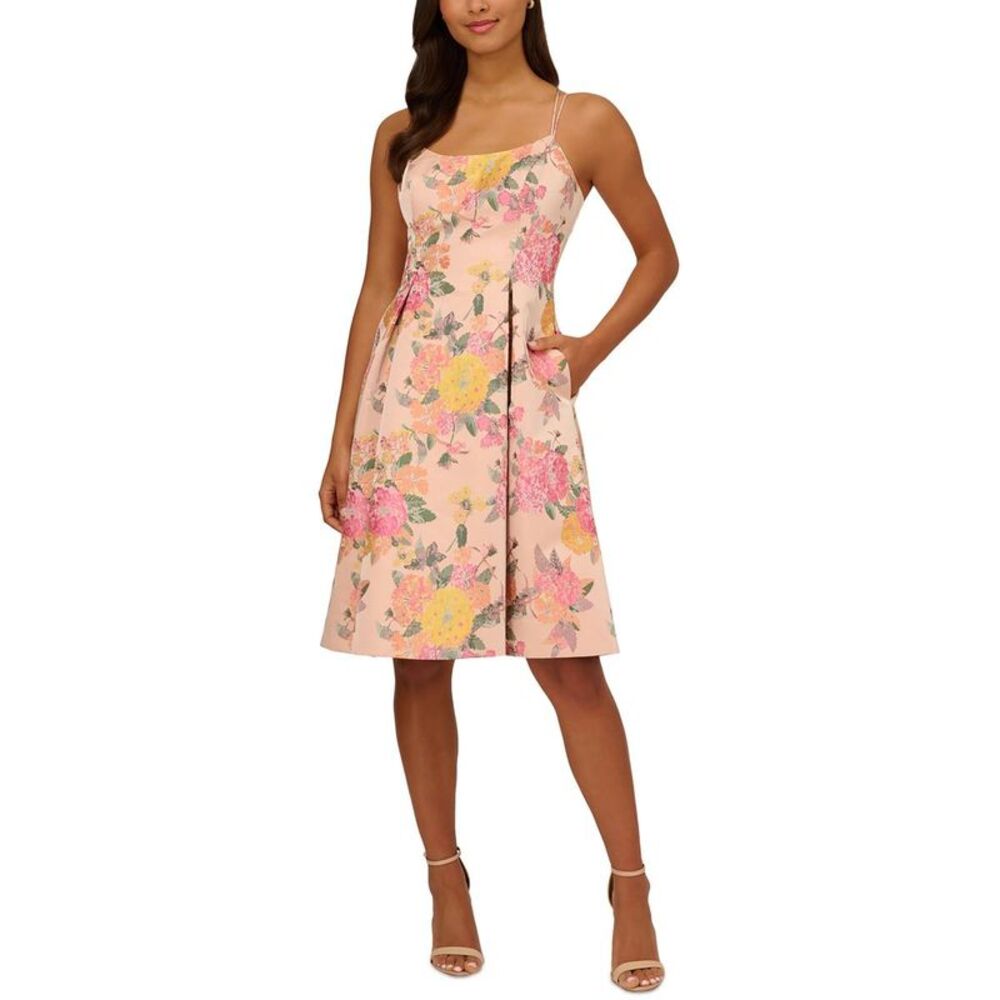 Adrianna Papell Pink Spaghetti Strap Sundress